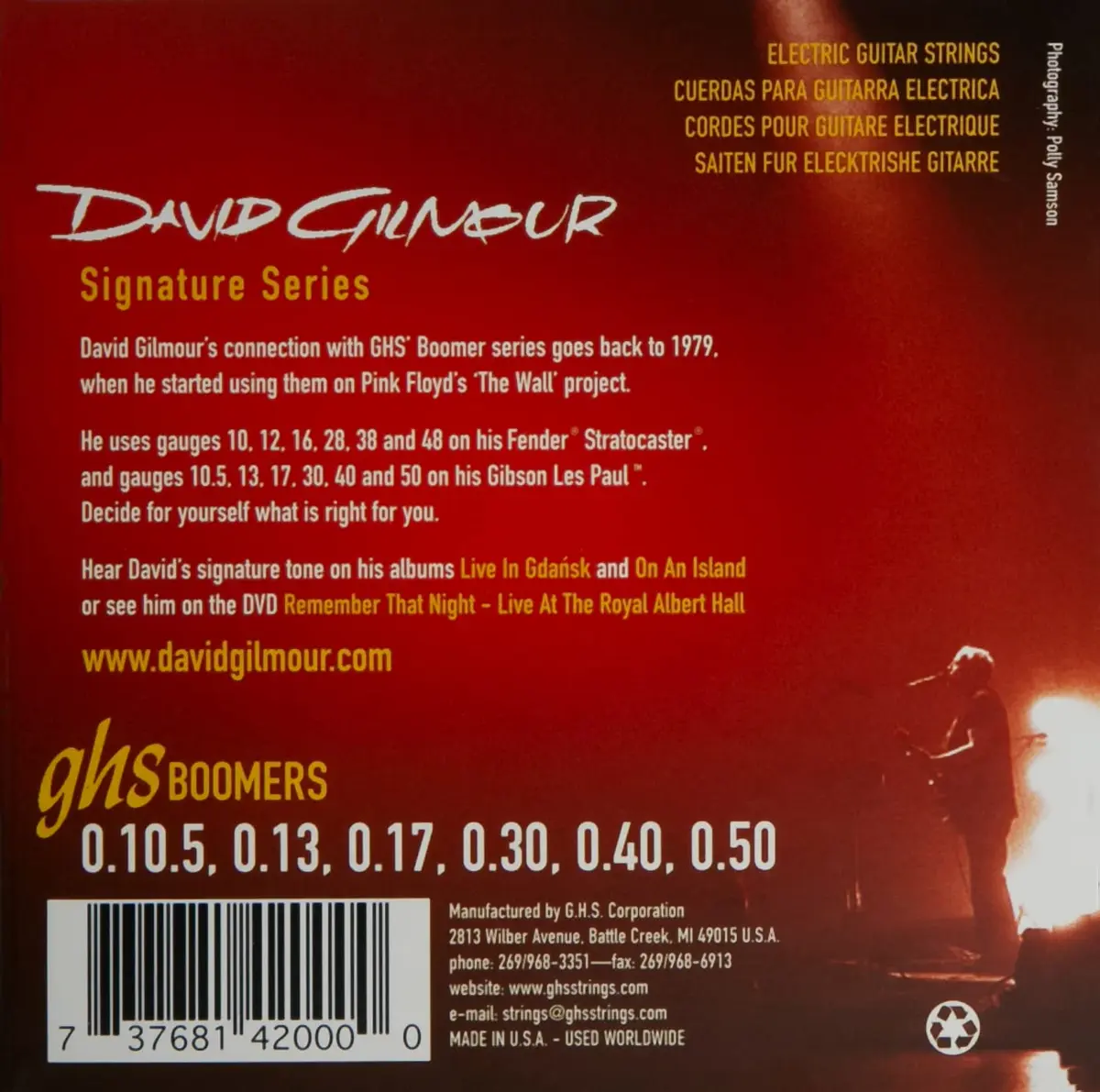 GHS Strings David Gilmour Signature RED Electric Guitar Strings .010 1/2 - .050 | Classic Rock Tone - view 14