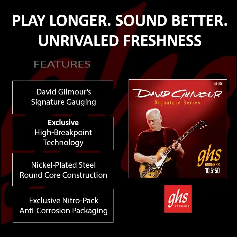 GHS Strings David Gilmour Signature RED Electric Guitar Strings .010 1/2 - .050 | Classic Rock Tone - view 3
