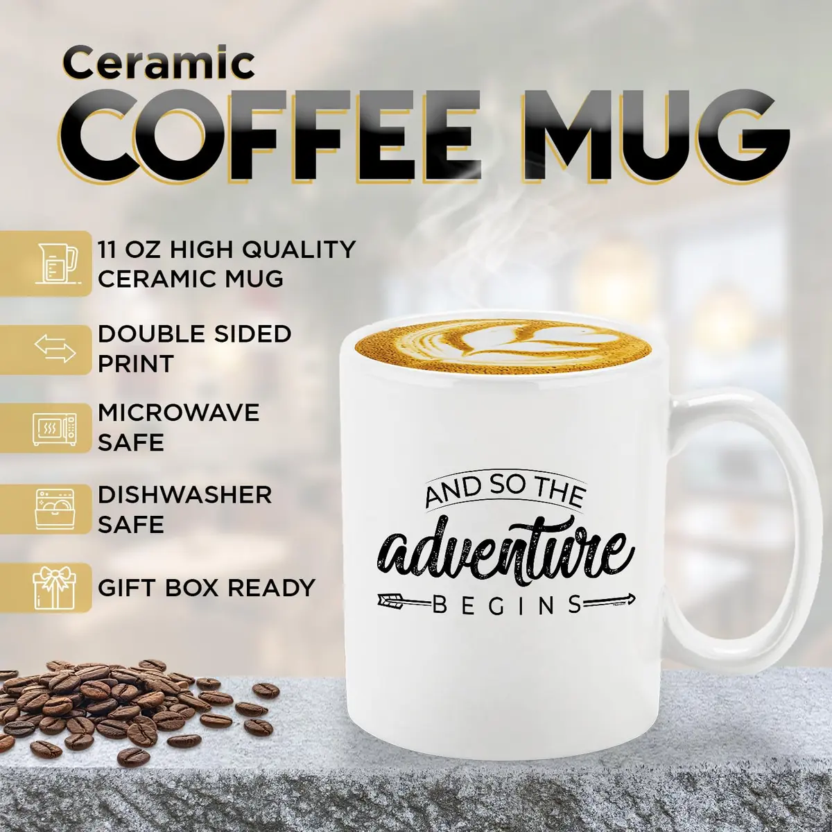 Veracco Ceramic Coffee Mug 11oz | Double-Sided Print, Dishwasher & Microwave Safe - view 2