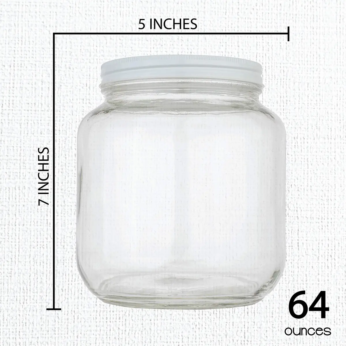kitchentoolz Half Gallon Mason Jar Wide Mouth with Airtight Metal Lid | BPA-Free Glass Storage Container - view 3