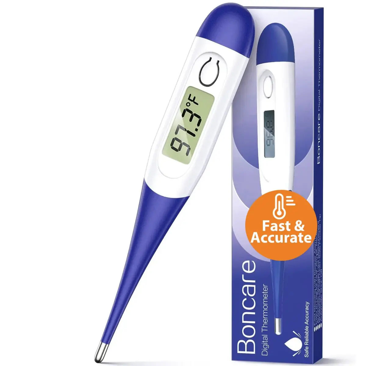 Boncare Digital Thermometer for Adults, Kids & Babies, Dark Blue | Accurate & Fast 10-Second Reading - main product image