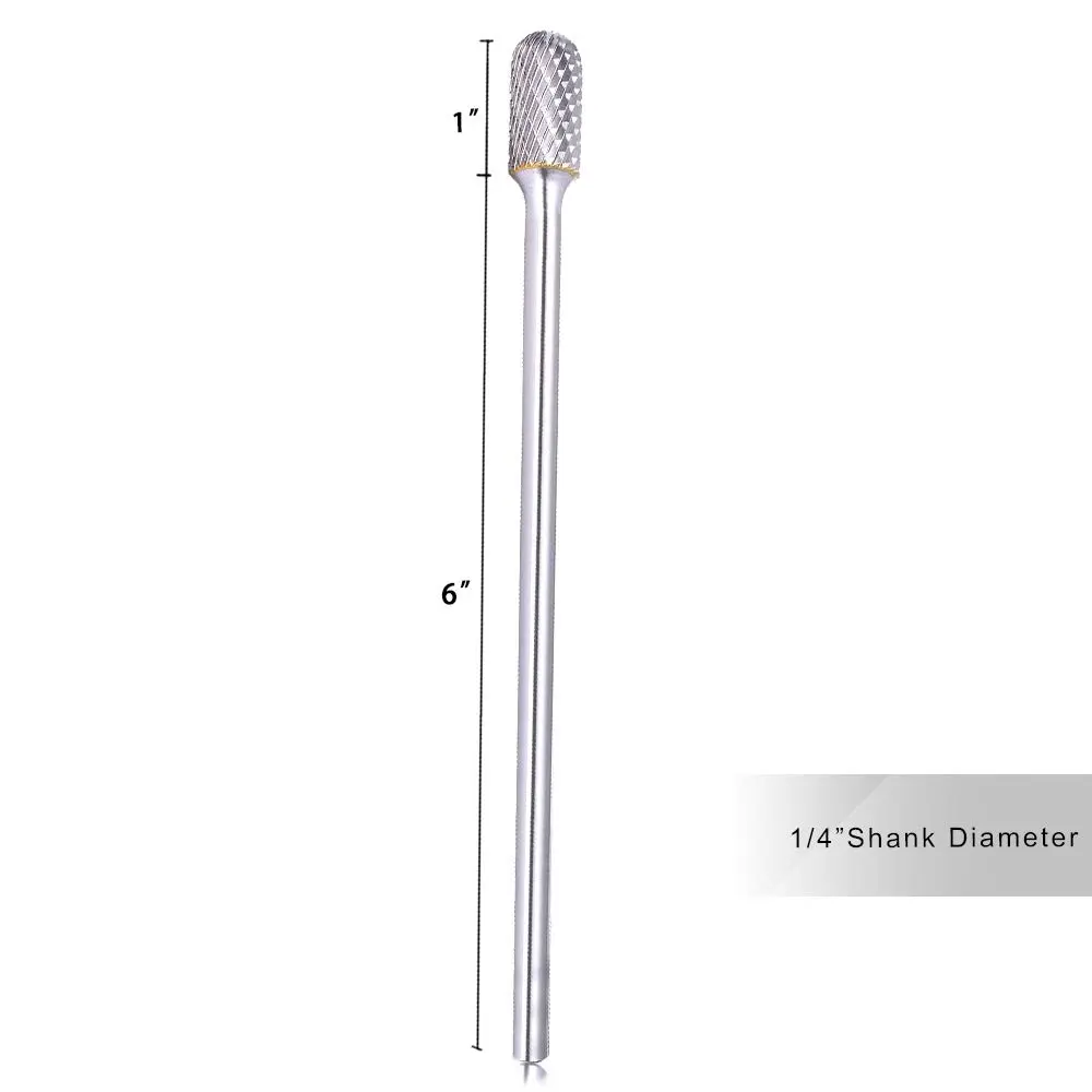 TJATSE Extra Long Shank Tungsten Carbide Burr 1/2 Inch Head | Double Cut for Hard Materials - view 4