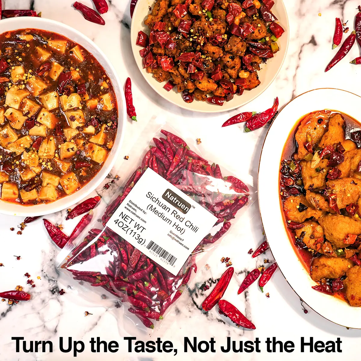 Natruen Dried Sichuan Red Chili Pods 4 oz | Medium Hot Whole Chilies for Authentic Sichuan Flavor - view 6