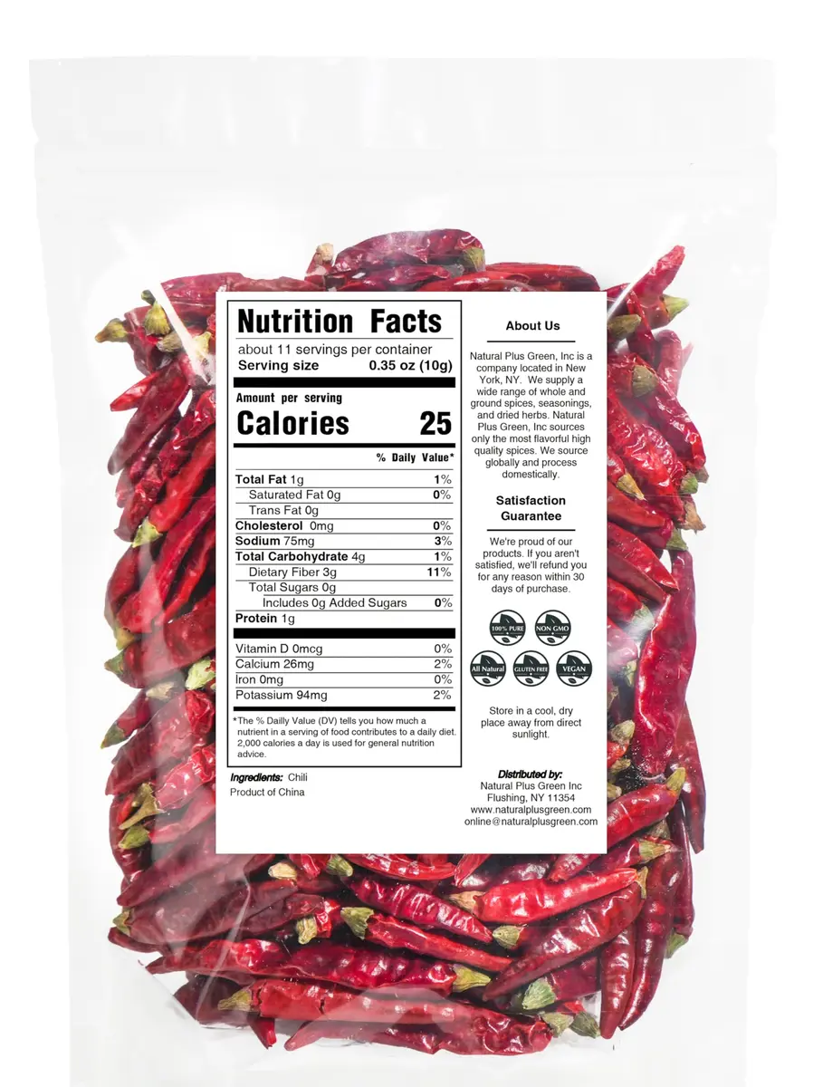 Natruen Dried Sichuan Red Chili Pods 4 oz | Medium Hot Whole Chilies for Authentic Sichuan Flavor - view 2