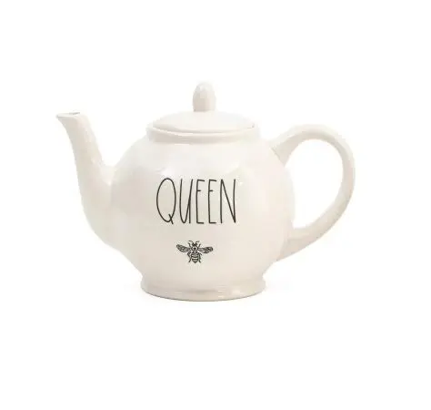 Rae Dunn QUEEN Ceramic Teapot with Lid | 1.29 kg (2.85 lb) - main product image