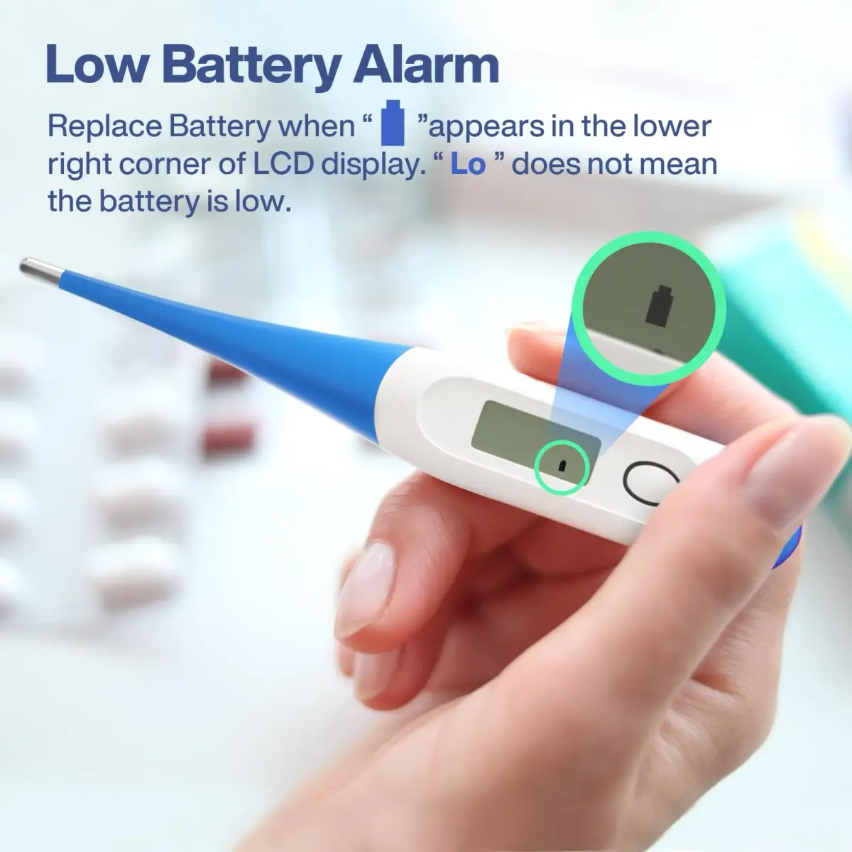 Boncare Digital Oral Thermometer for Adults & Kids, Light Blue | Fast & Accurate 10-Second Reading - view 7