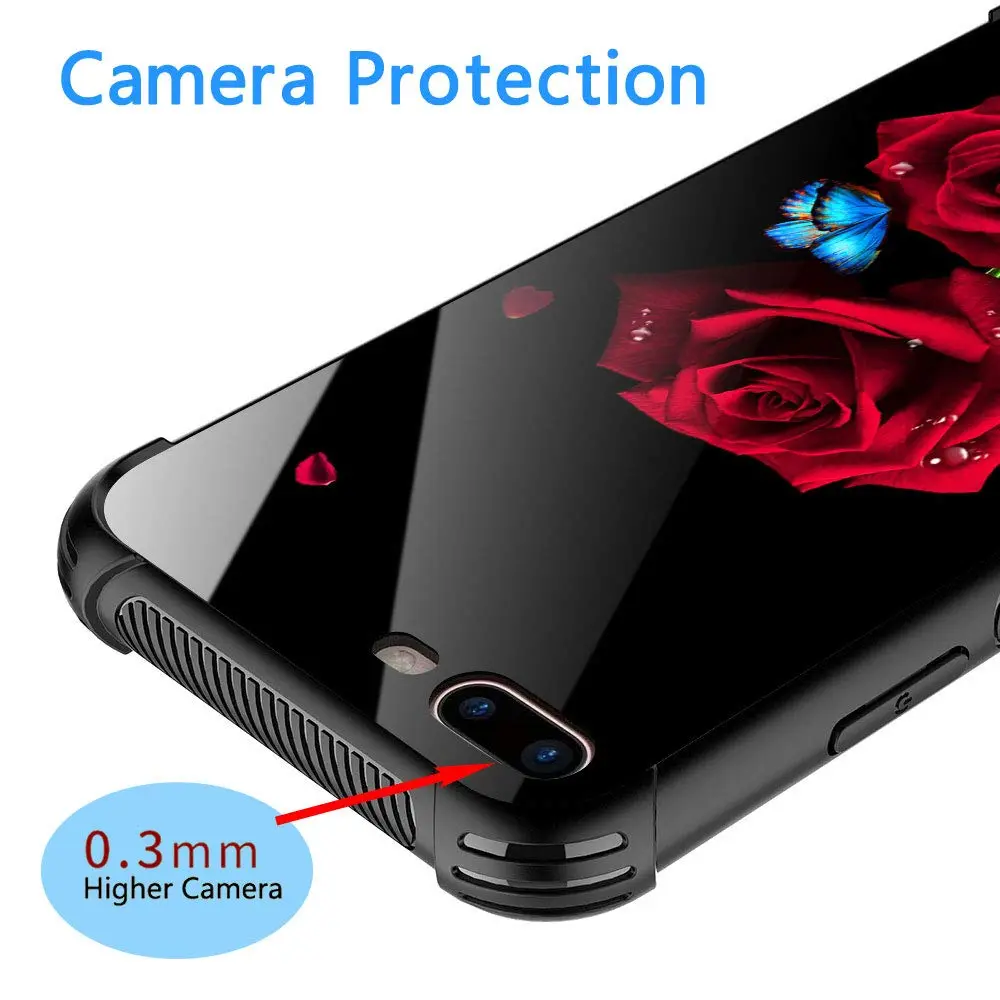 TnXee Cellular Phone Case Compatible with iPhone 8 | Stylish Butterfly on Red Roses Design - view 2