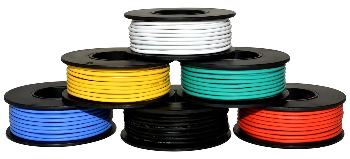 Plusivo 20 AWG Solid Core Wire Kit – 6 Colors, 23ft Each Spool | 600V PVC Coated Tinned Copper for Electronics - view 6