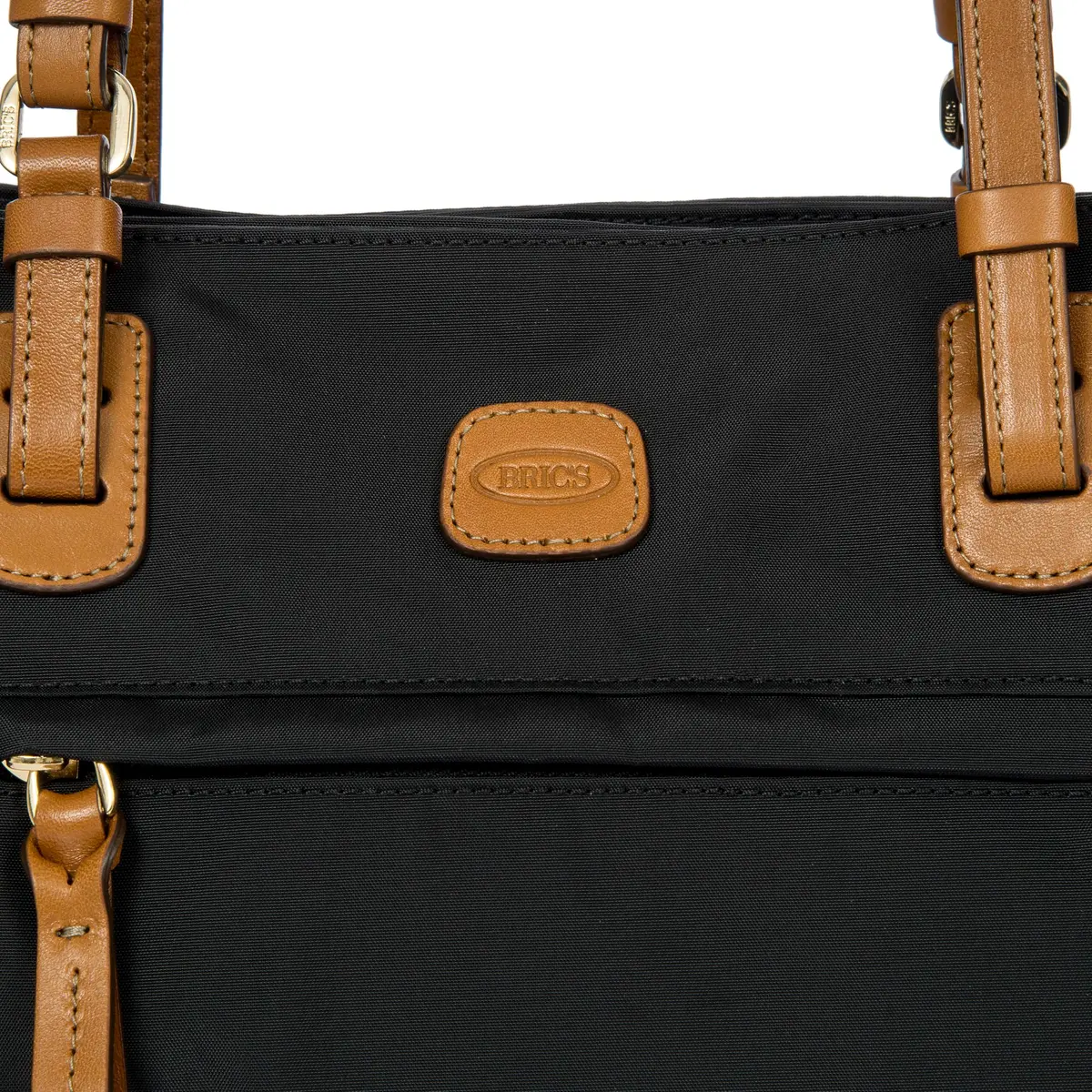 Bric's Tote Bag, Black | Satin Nylon with Leather Detailing (One Size) - view 5