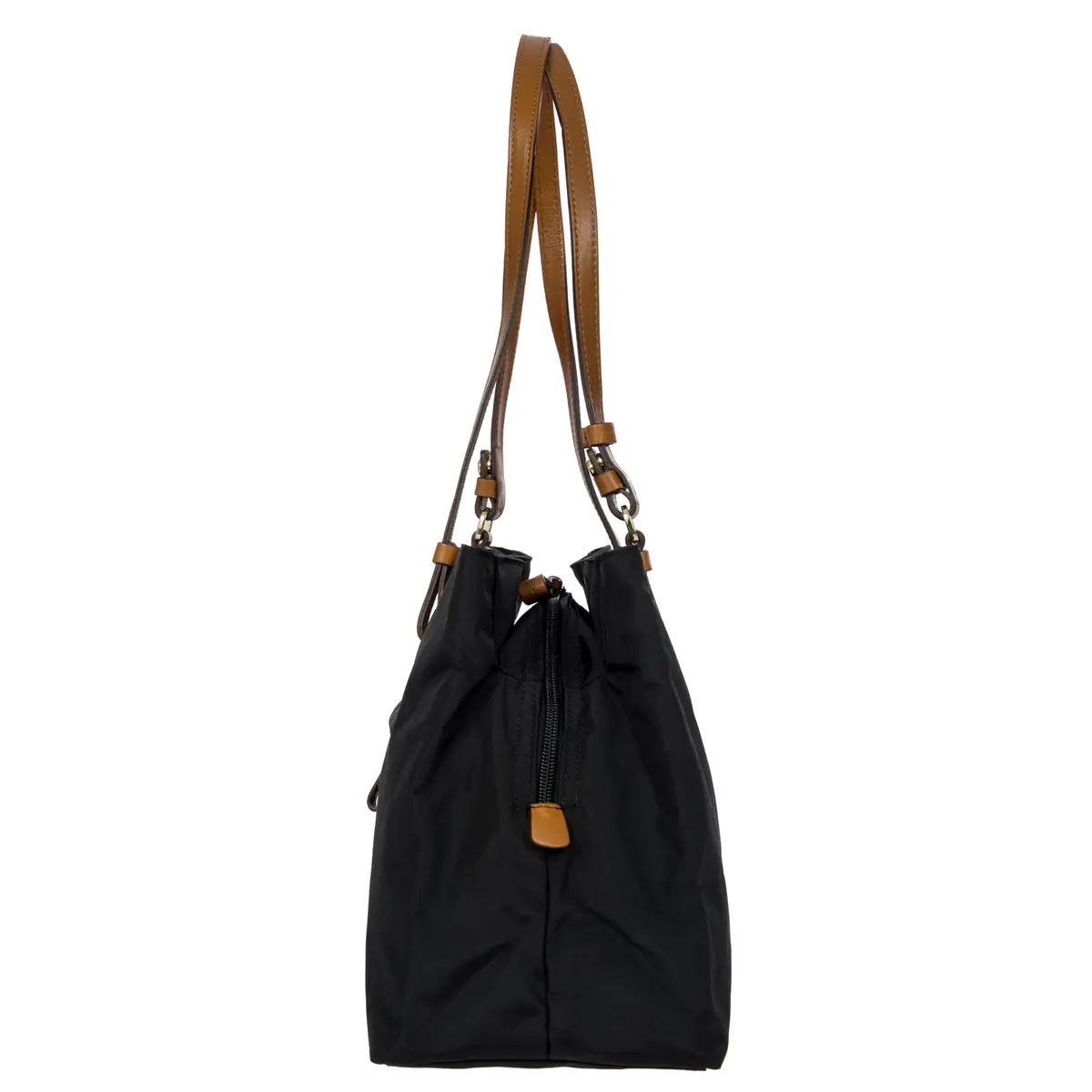 Bric's Tote Bag, Black | Satin Nylon with Leather Detailing (One Size) - view 2