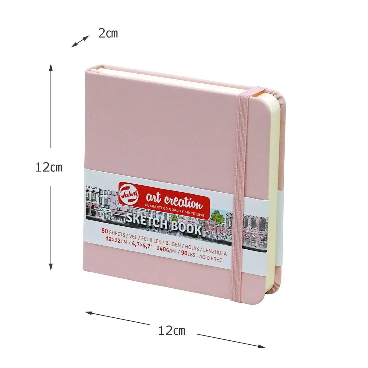 Talens Art Creation Sketchbook, Pastel Pink, 80 Sheets, 12cm x 12cm (4.7 x 4.7 in) - view 3