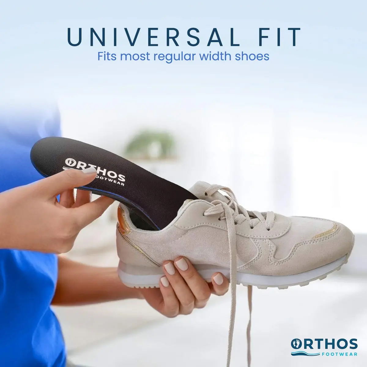 ORTHOS Footwear Orthotic Insoles Tan Leather | Impact Absorption & Adjustable Arch Support (70-120 chars) - view 5