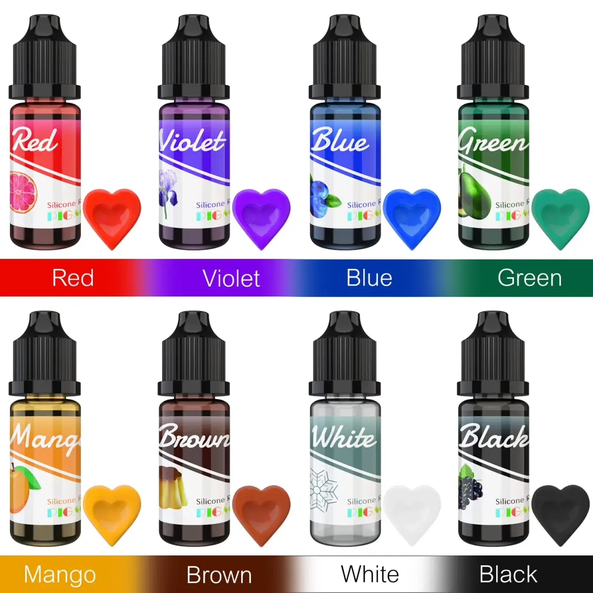 DecorRom Liquid Silicone Pigment Set | 8 Colors x 10ml Each for Mold Making & Casting - view 2