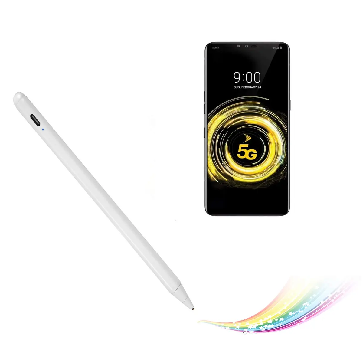Bbata Stylus Pen for OnePlus Pad | Active Capacitive Digital Pencil, White, Touch Control & Type C Recharge - main product image