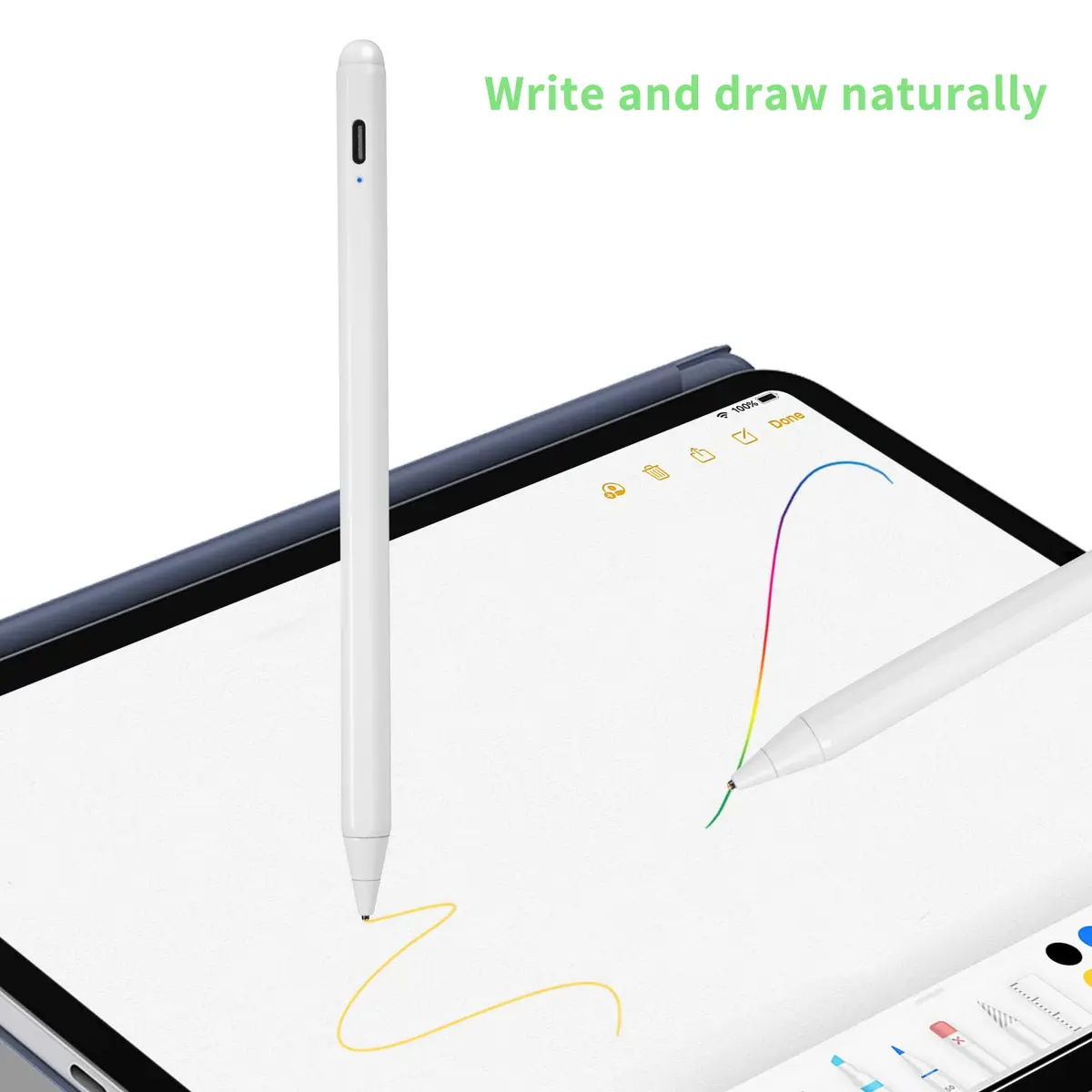 Bbata Stylus Pen for OnePlus Pad | Active Capacitive Digital Pencil, White, Touch Control & Type C Recharge - view 6
