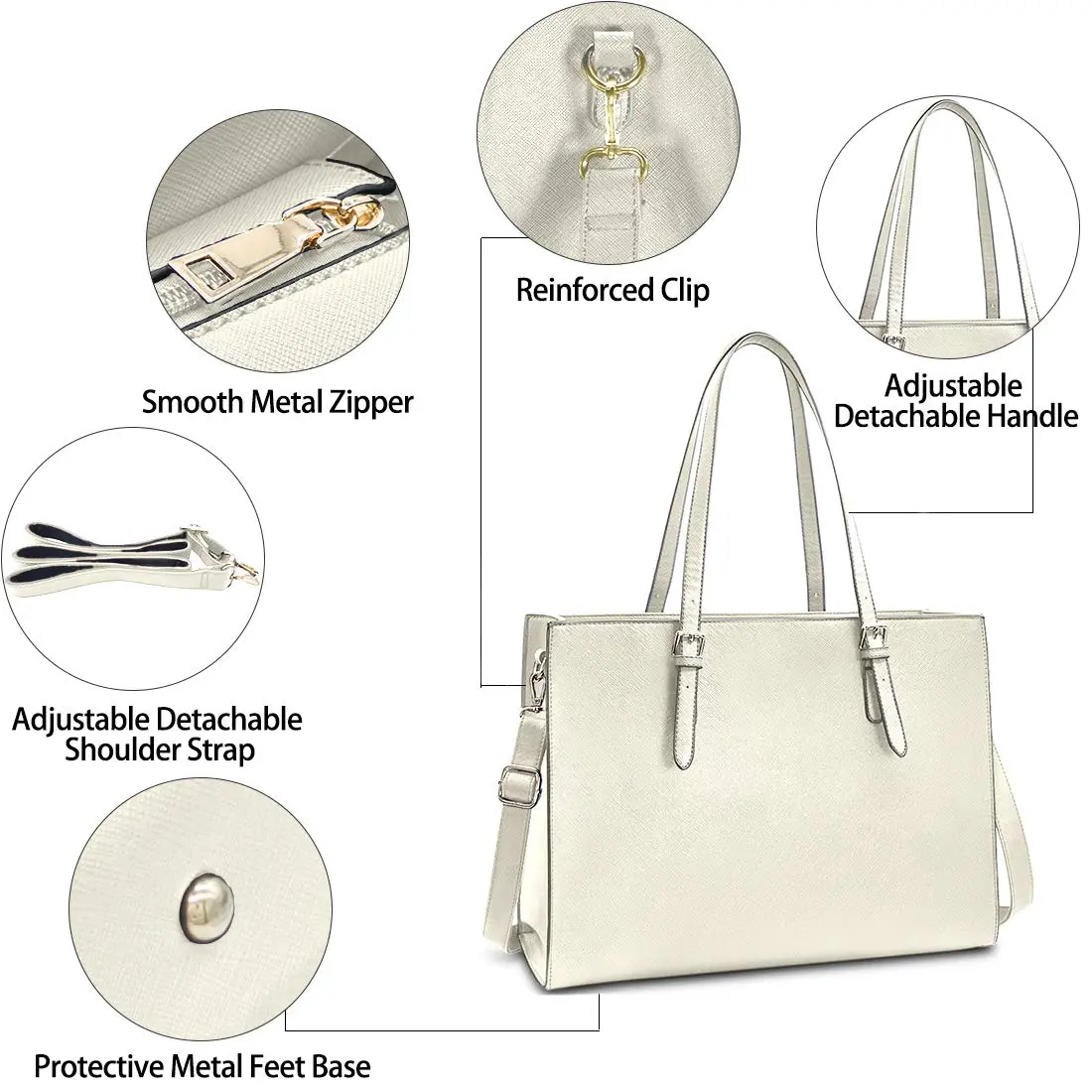 NUBILY Laptop Bag for Women Waterproof Lightweight 15.6 Inch | Professional Office Work Bag - view 6