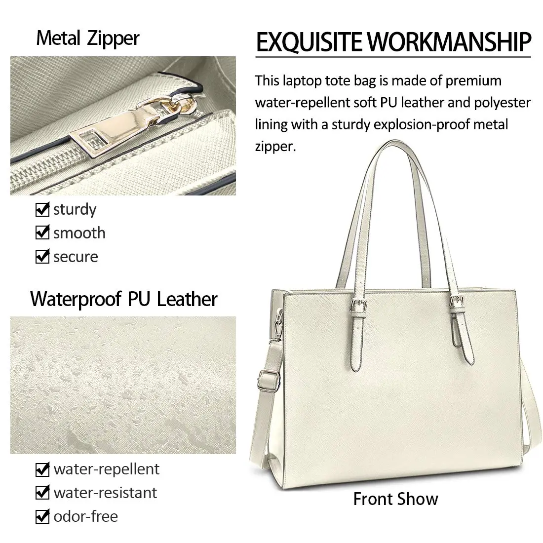 NUBILY Laptop Bag for Women Waterproof Lightweight 15.6 Inch | Professional Office Work Bag - view 2