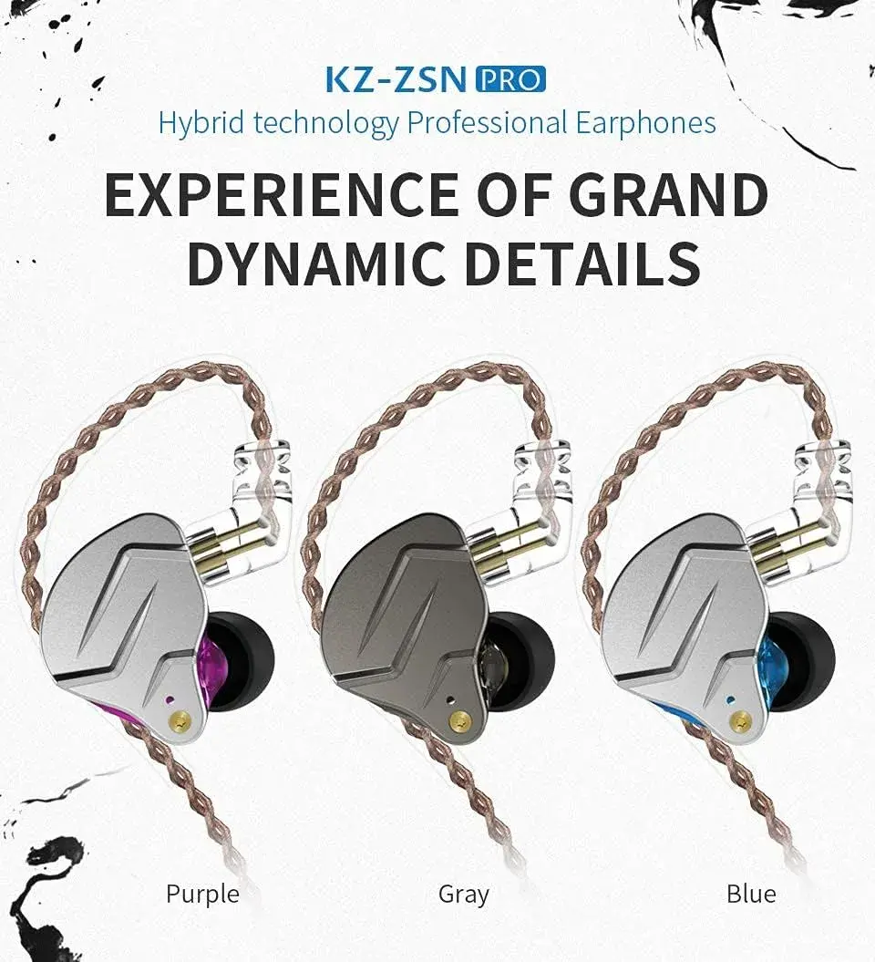 CCA ZSN Pro Dual Driver In-Ear Earphones with Detachable Cable | HiFi Power Bass Wired Headphones - view 2