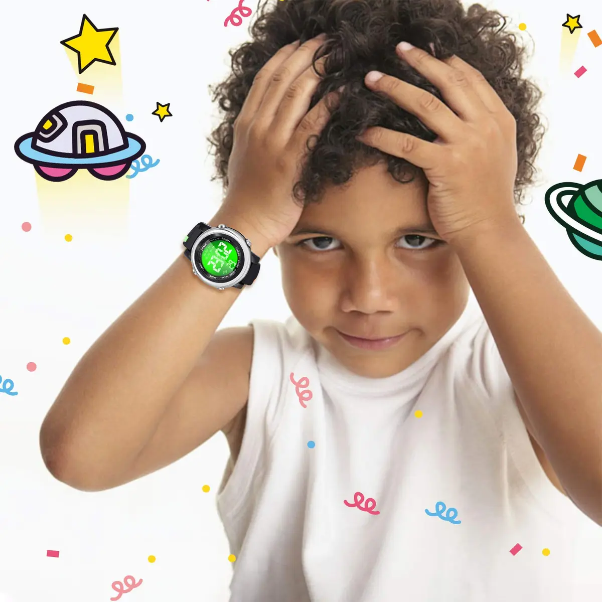 Viposoon Kids Dinosaur Watch Green Silicone Strap | Fun Time-Telling Toy for Boys & Girls Ages 3-11 - view 6