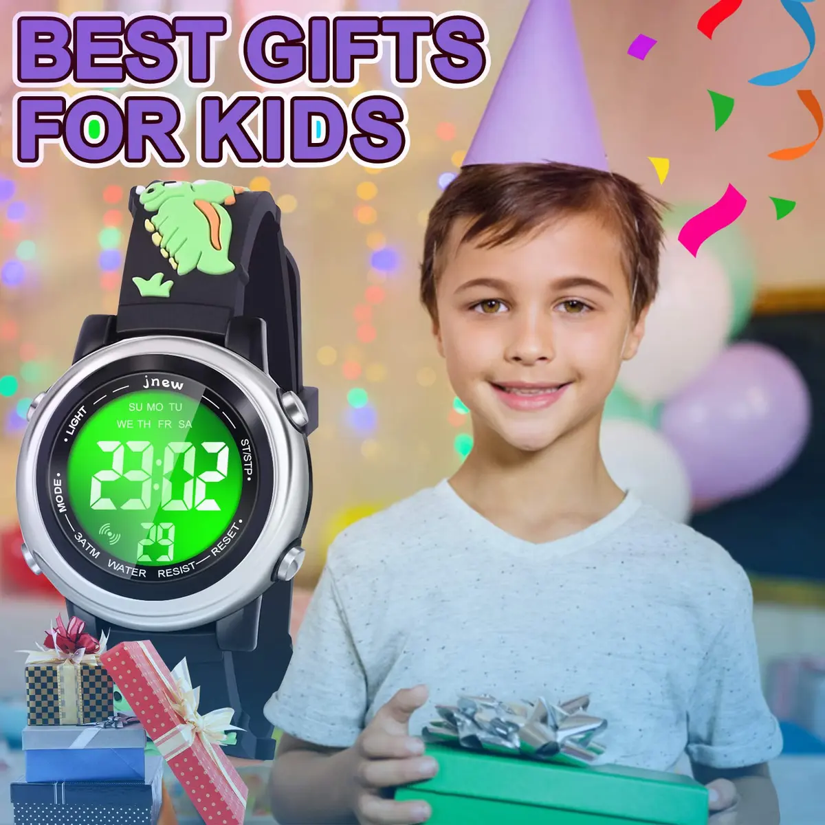 Viposoon Kids Dinosaur Watch Green Silicone Strap | Fun Time-Telling Toy for Boys & Girls Ages 3-11 - view 7