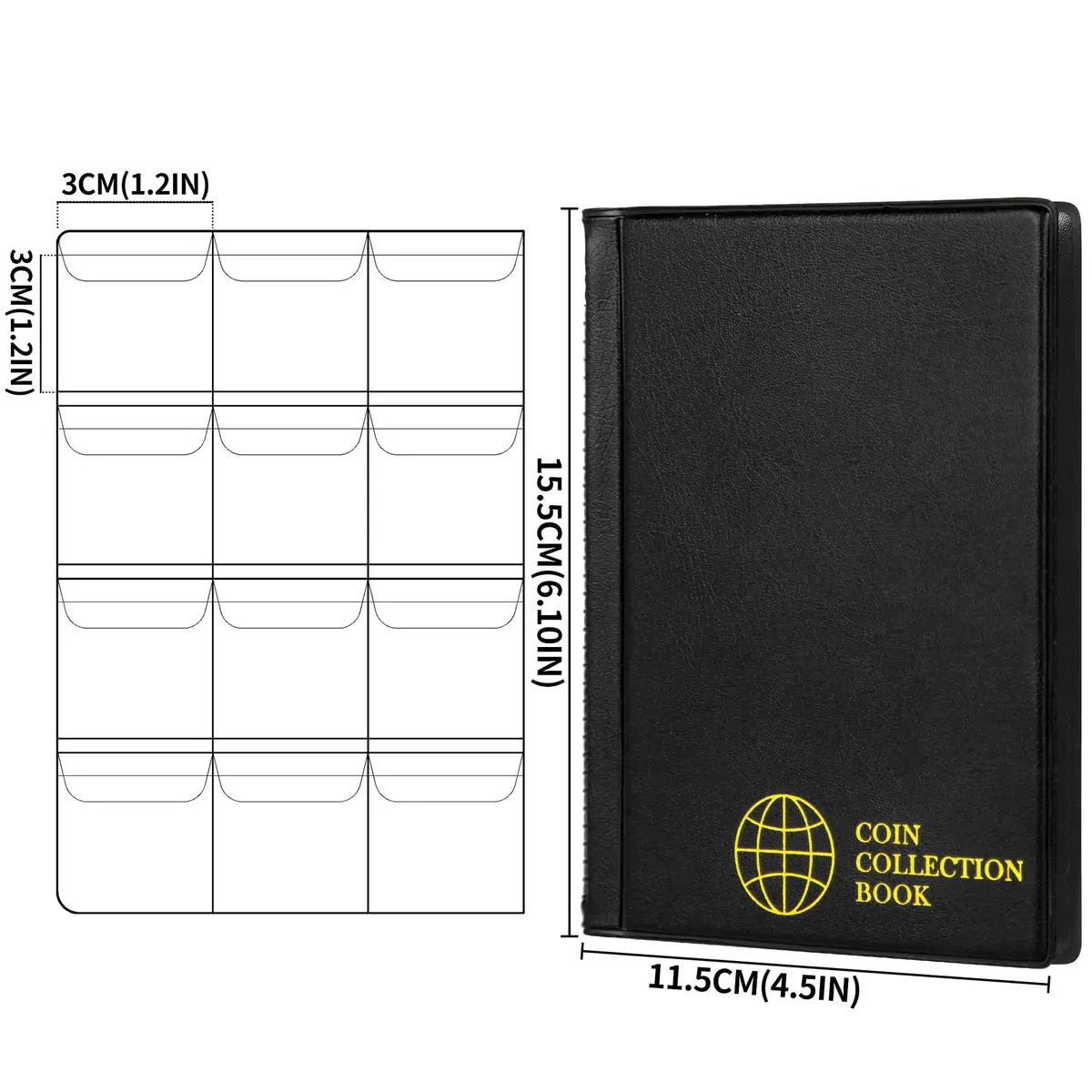 OSOPOLA Coin Storage Album Collection Holder Black | 120 Pockets, PVC & Artificial Leather, 10 Pages - view 2