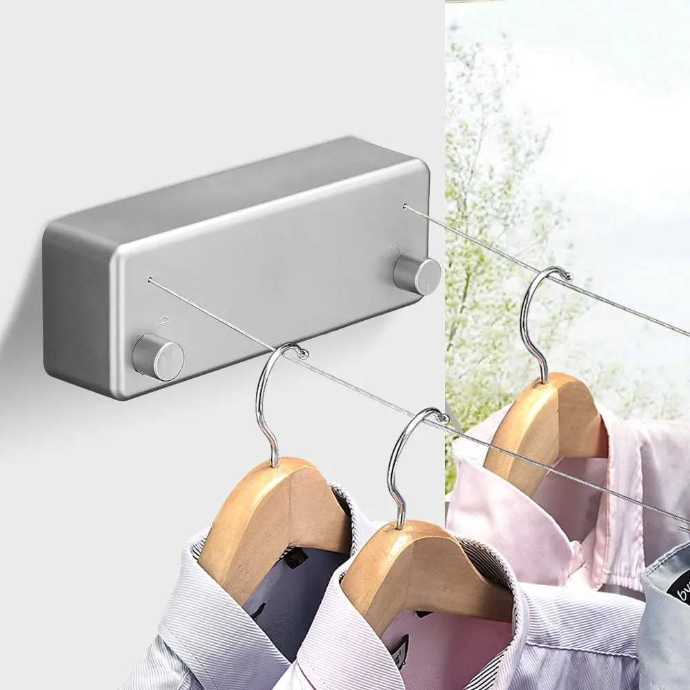 BESy Retractable Double Clothesline Laundry Indoor Washing Clothes Line 8.4cm (3.3") | Heavy Duty ABS Aluminum for 20kg Load - view 2