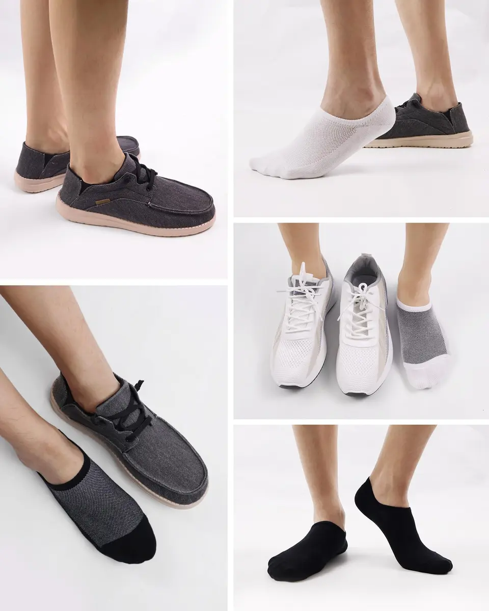 SIXDAYSOX No Show Socks for Men 8 Pack Cotton Thin Low Cut Non Slip | Breathable & Odor-Free (70-120 chars) - view 6