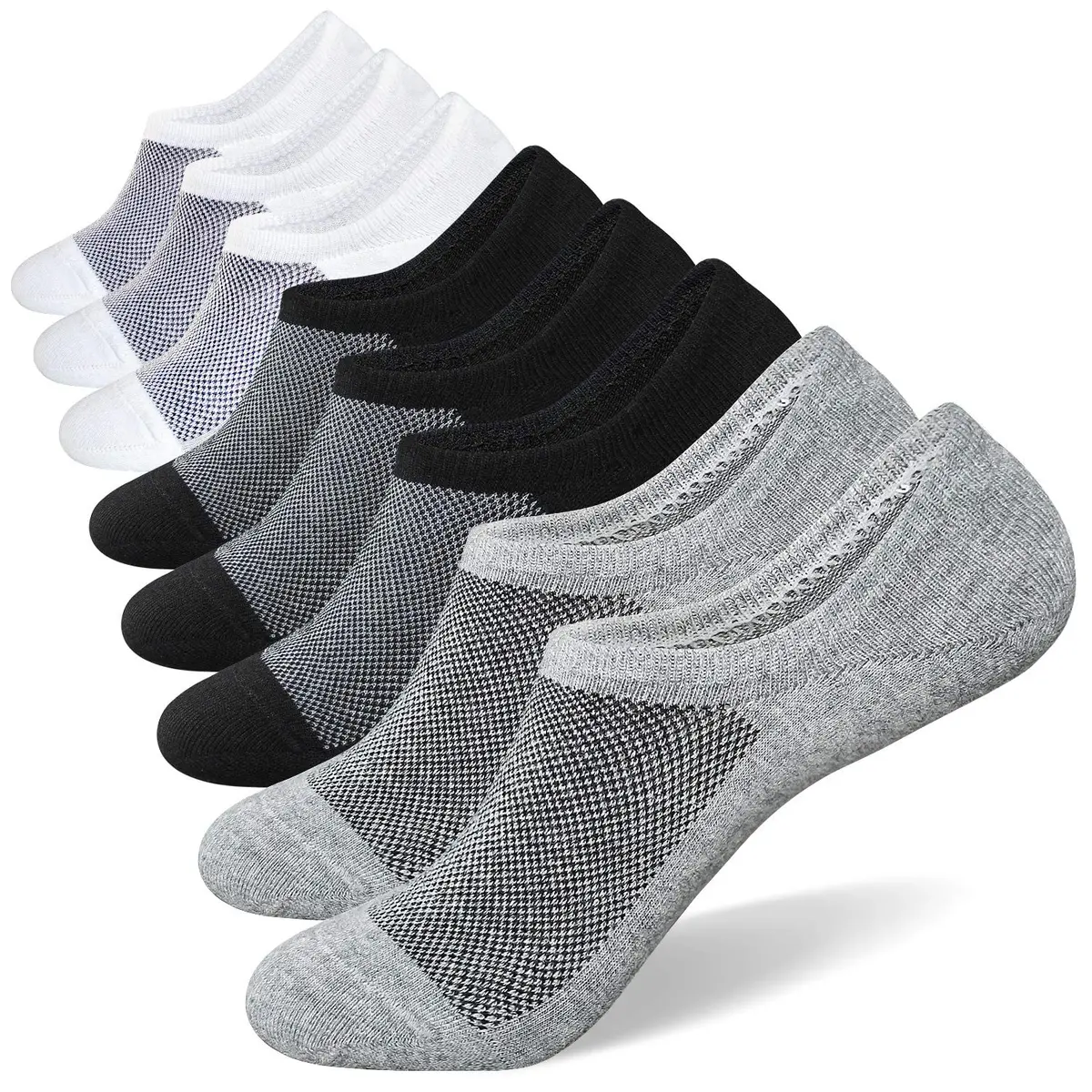 SIXDAYSOX No Show Socks for Men 8 Pack Cotton Thin Low Cut Non Slip | Breathable & Odor-Free (70-120 chars) - main product image