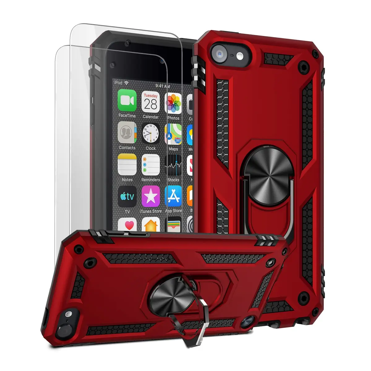 ULAK for iPod Touch 7/6/5 Case with 2HD Screen Protectors | Heavy Duty Drop & Scratch Protection - main product image