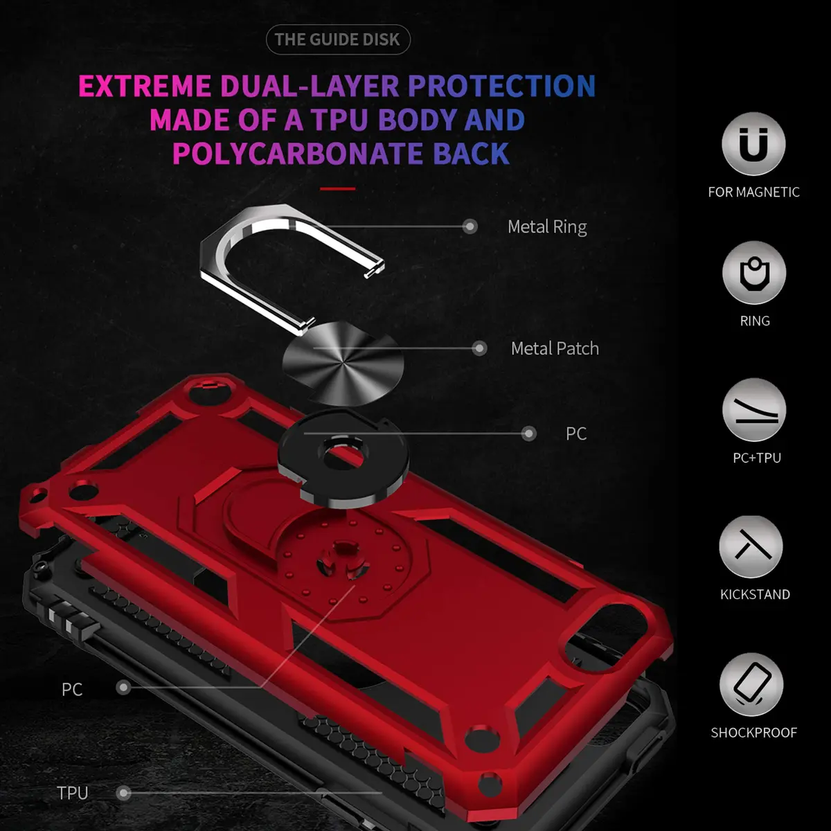 ULAK for iPod Touch 7/6/5 Case with 2HD Screen Protectors | Heavy Duty Drop & Scratch Protection - view 2