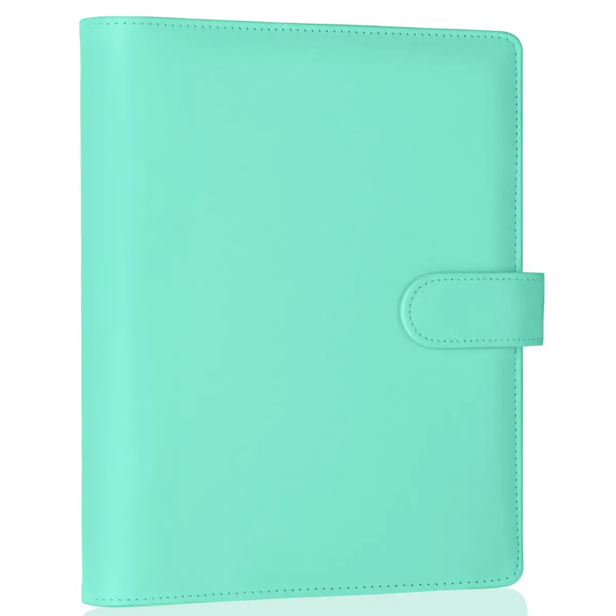 Antner A5 Binder 6 Ring Refillable Budget Planner Cover with Magnetic Buckle, PU Leather Loose Leaf Photocard Holder, Light Green (23.37 cm x 17.53 cm) - main product image