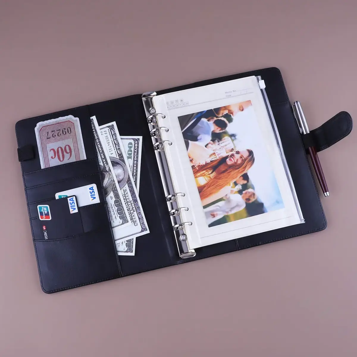 Antner A5 Binder 6 Ring Refillable Notebook Planner Cover Black | Holds 80-100 Sheets - view 3