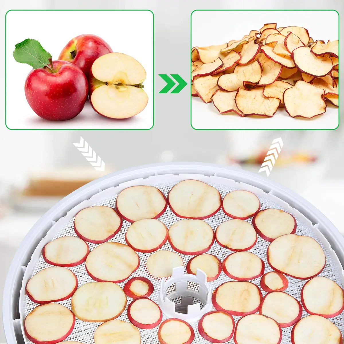 Blulu 4 Pcs 13 Inch Round Silicone Dehydrator Sheets Non Stick Food Dehydrator Mats Reusable Silicone Steamer Mesh Baking Mat for Fruit Dryer - view 7