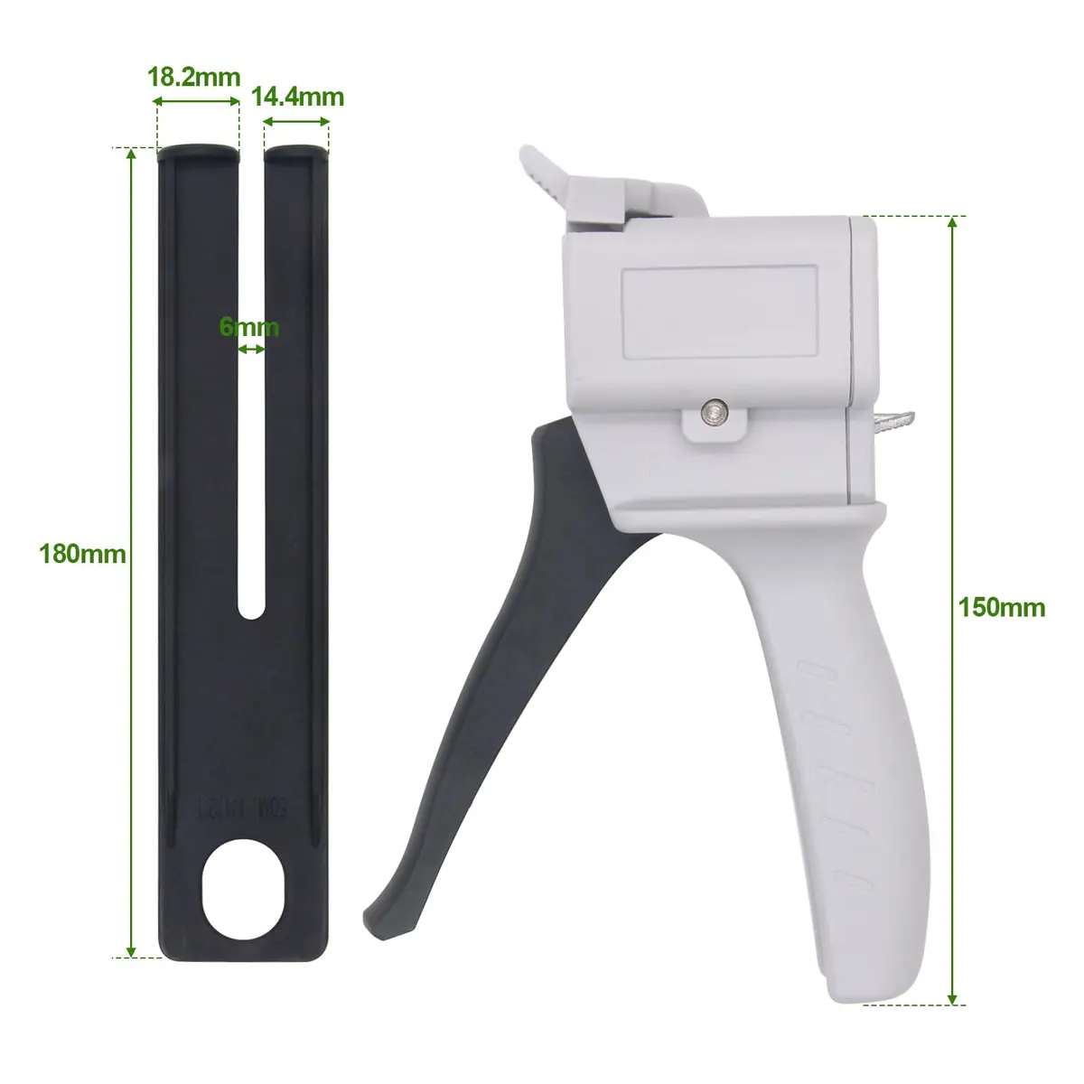 HUIKANGSHENG 50ml Dual Cartridge Dispenser Gun | 1:1/2:1 Ratio Epoxy Adhesive Applicator - view 3