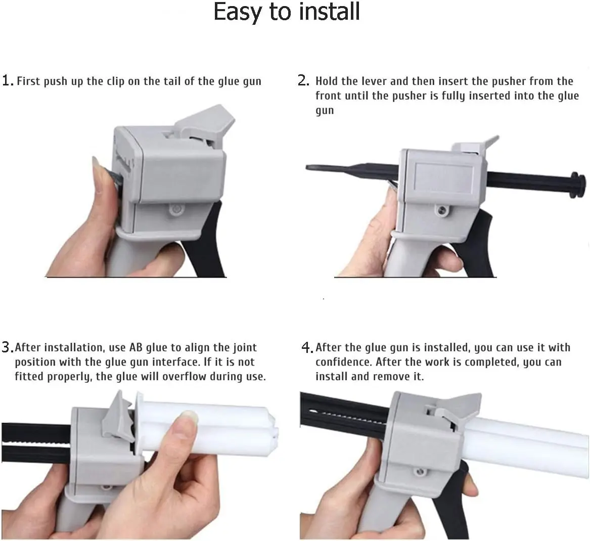 HUIKANGSHENG 50ml Dual Cartridge Dispenser Gun | 1:1/2:1 Ratio Epoxy Adhesive Applicator - view 4