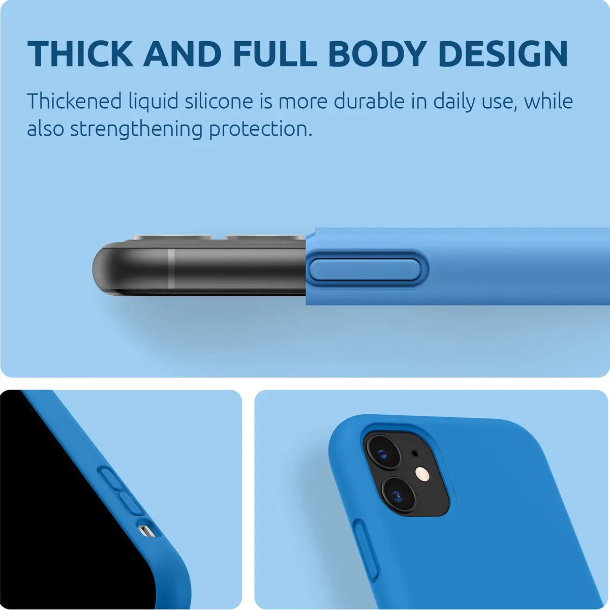 SURPHY Compatible with iPhone 11 Case 6.1 inch | Thick Silicone Design with Microfiber Lining for Impact Buffering - view 7