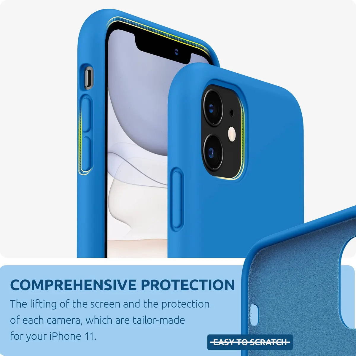 SURPHY Compatible with iPhone 11 Case 6.1 inch | Thick Silicone Design with Microfiber Lining for Impact Buffering - view 3