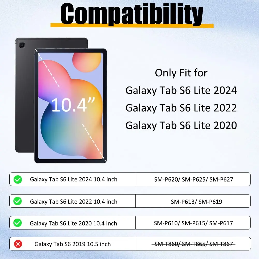 BRAECNstock Rugged Case for Samsung Galaxy Tab S6 Lite 10.4" (2020/2022/2024) with Hand Strap & Stand, 450g - view 2