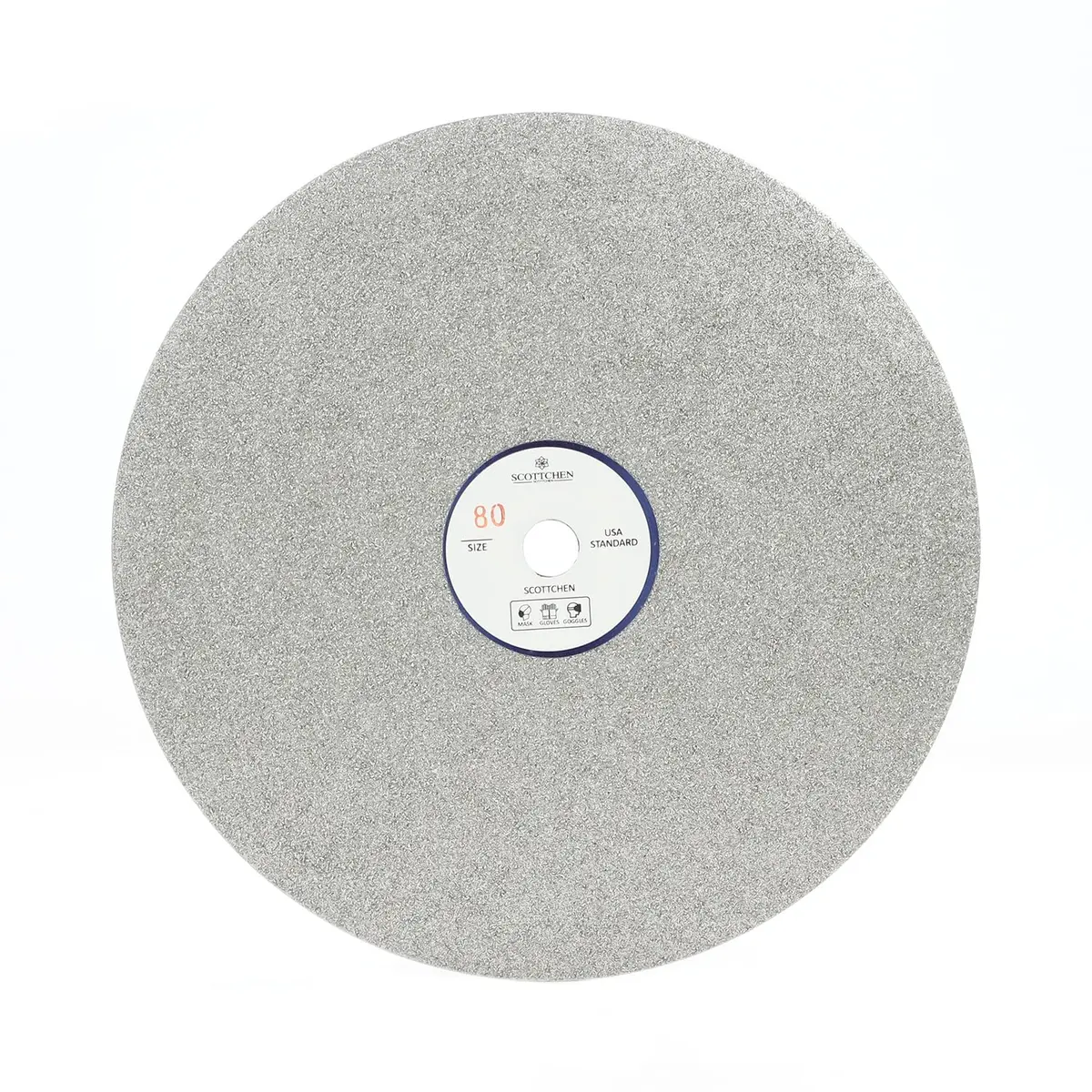 SCOTTCHEN Diamond Flat Lap Wheel 8" (203mm) x 1/2" (12.7mm) Arbor, 80 Grit Grinding Disc for Granite, Glass, Gemstone - main product image