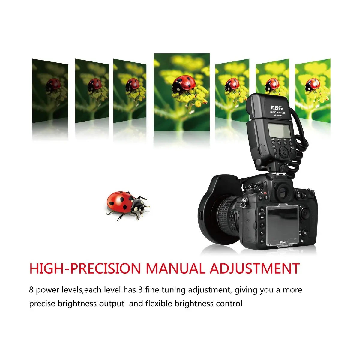 Meike MK-14EXT-N I-TTL Macro Ring Flash for Nikon DSLR Cameras | 14 Guide No. | Natural Light Approach - view 4