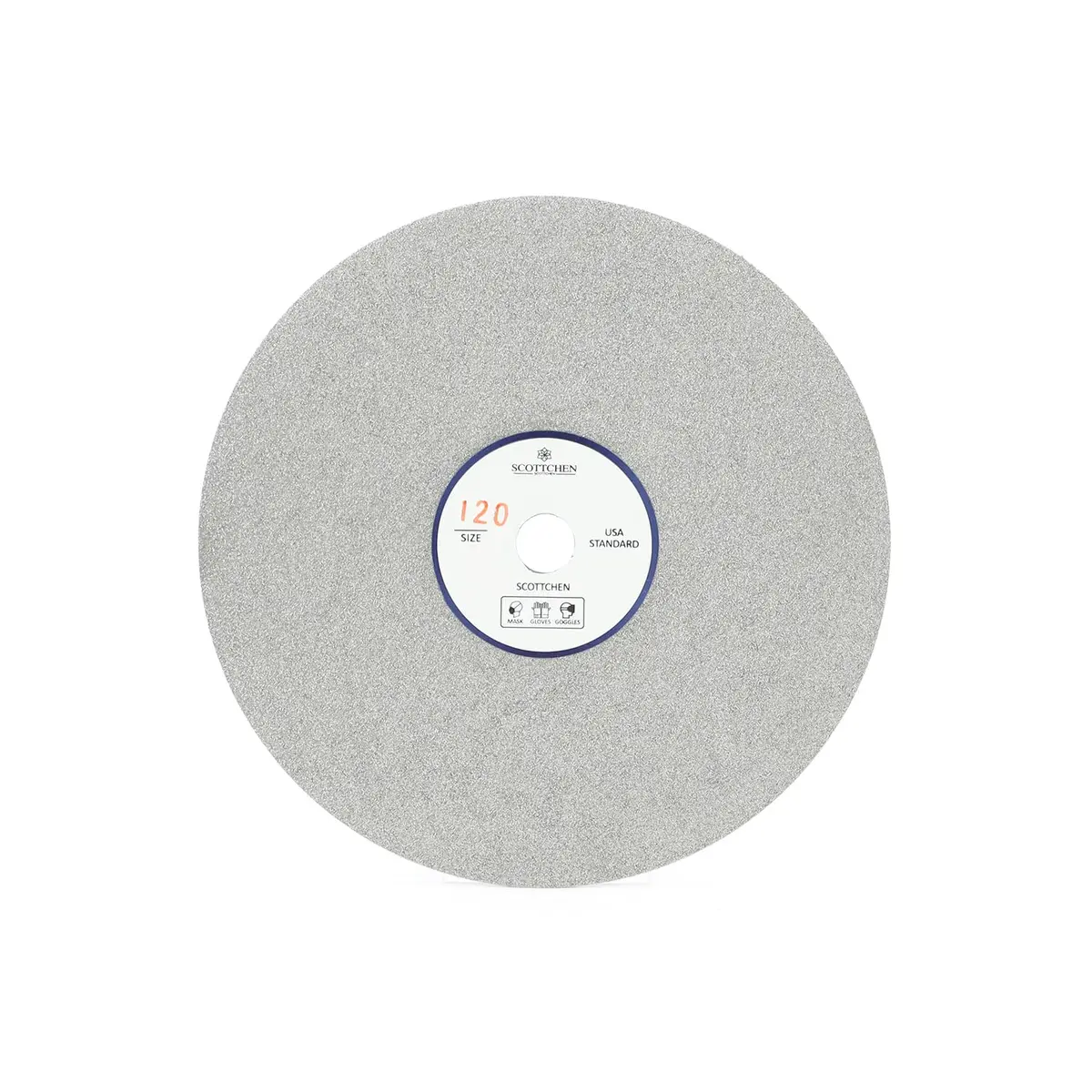 SCOTTCHEN Diamond Flat Lap Wheel 6" (15.24cm) x 1/2" (12.7mm) Arbor 120 Grit Grinding Disc | For Hard Materials & Jewellery - main product image
