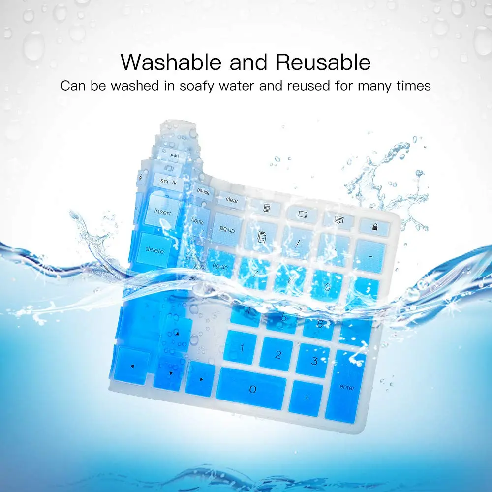 imComor Ombre Blue Silicone Keyboard Cover for HP Pavilion 27/24-inch Laptops | Fits US Layout - view 8