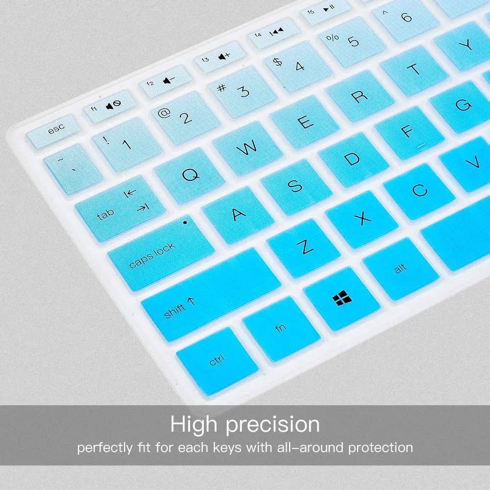 imComor Ombre Blue Silicone Keyboard Cover for HP Pavilion 27/24-inch Laptops | Fits US Layout - view 4