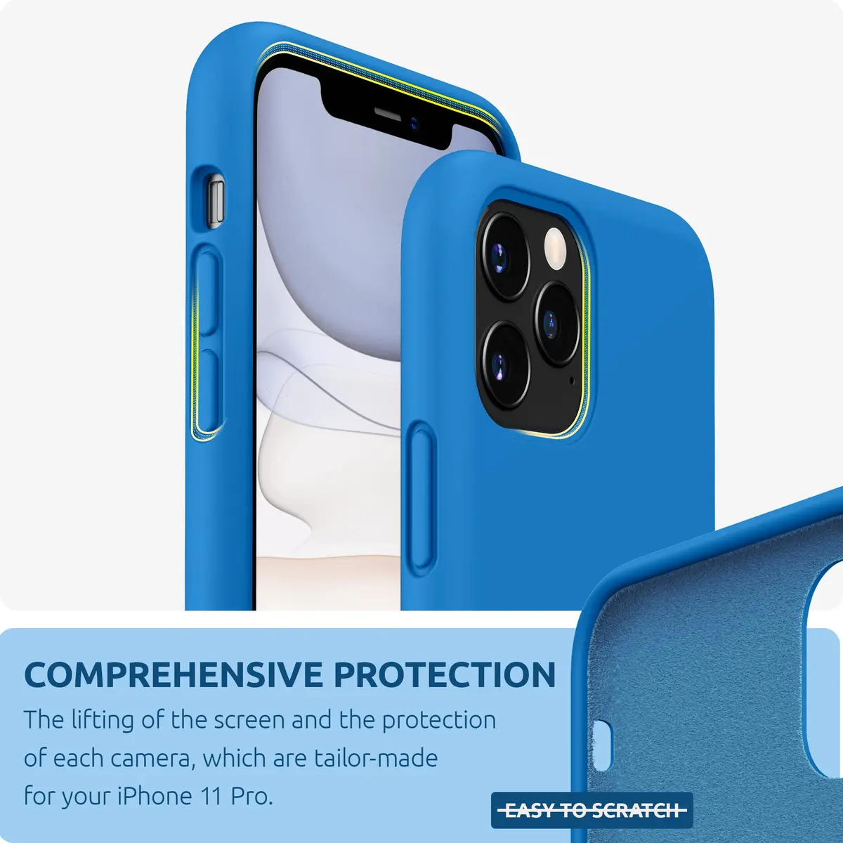 SURPHY Compatible with iPhone 11 Pro Case 5.8 inches | Thickened Liquid Silicone with Microfiber Lining - view 3