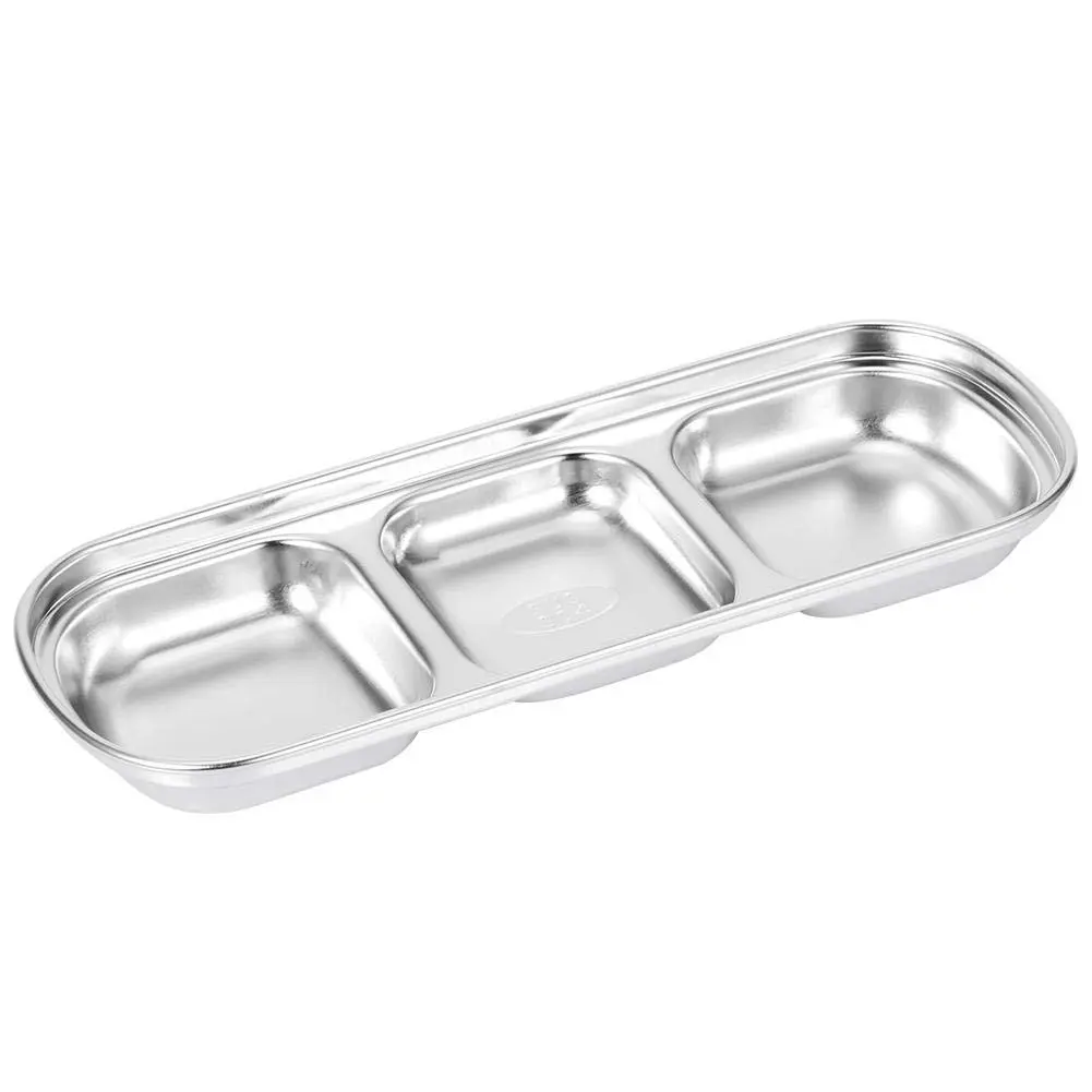Liineparalle Stainless Steel Sier Sauce Dish 3 Grids | Durable, Safe & Space-Saving (70-120 chars) - view 8