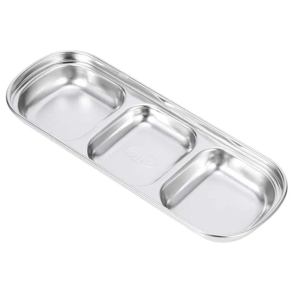 Liineparalle Stainless Steel Sier Sauce Dish 3 Grids | Durable, Safe & Space-Saving (70-120 chars) - view 9