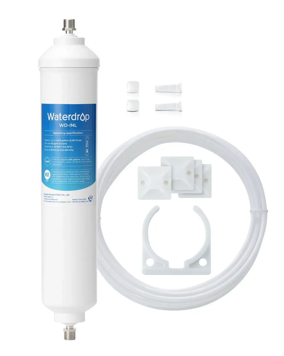 Waterdrop INL Inline Water Filter for Refrigerator and Ice Maker | NSF Certified 1 Year Capacity - main product image