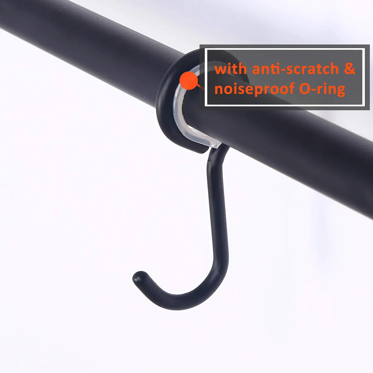 Dseap Black Stainless Steel Utensil Holder Rail with 8 Hooks | Wall Mount Kitchen Organizer 40cm (15.75in) - view 8