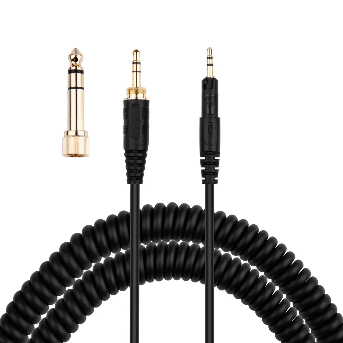 Smays Replacement Coiled AUX Cable for Audio-Technica ATH-M50x, M40x, M70x, M60x Headphones | 2.5mm to 3.5mm Male, 4-10ft - main product image