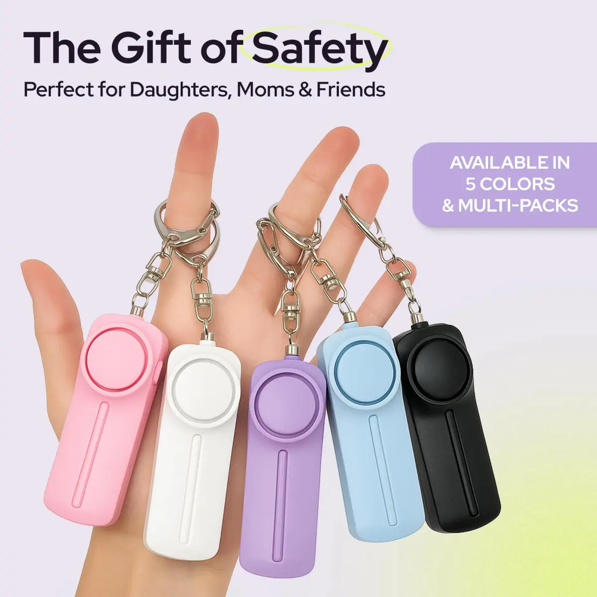 WETEN Personal Safety Alarm Keychain with LED Light & 130dB Siren, 50g (0.11 lb) | Purple - view 7